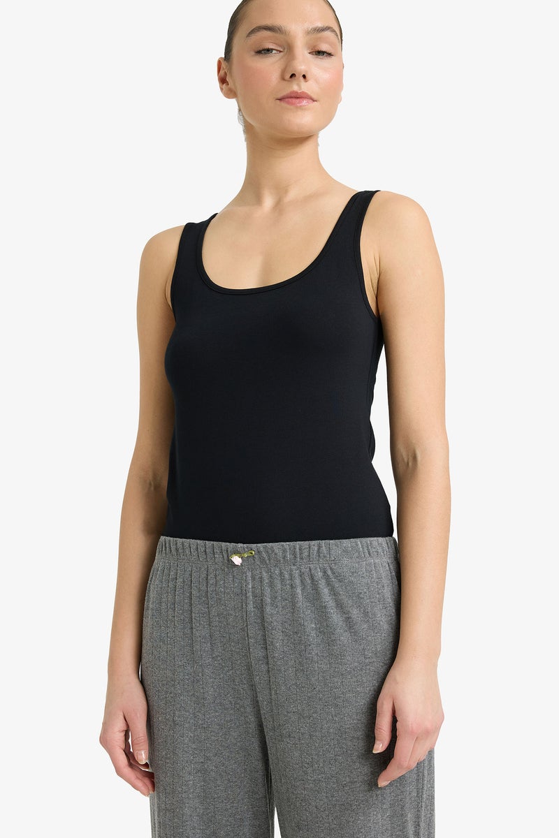 DeFacto Black Woman Regular Fit Cotton Tank Top Casual - Image 3